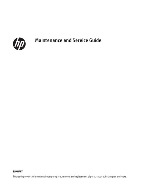 maintenance service guide hp pdf Epub