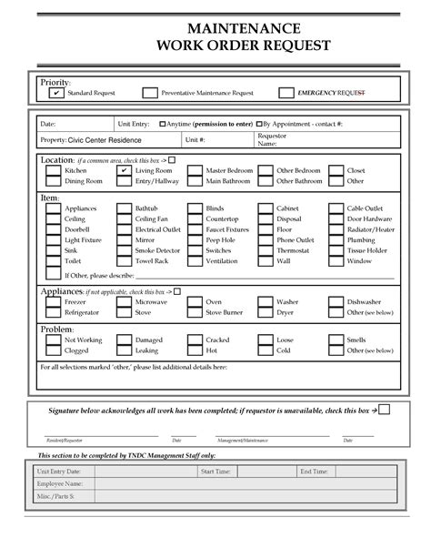 maintenance work request template pdf Epub