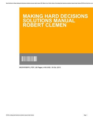 making hard decisions solution manual Doc