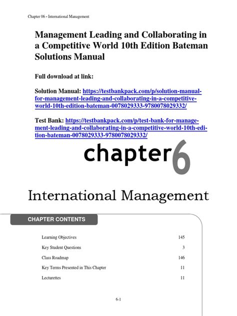 management leading collaborating in the competitive world 10th edition thomas bateman pdf PDF