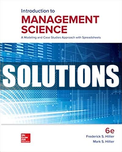 management science hillier solutions manual Reader