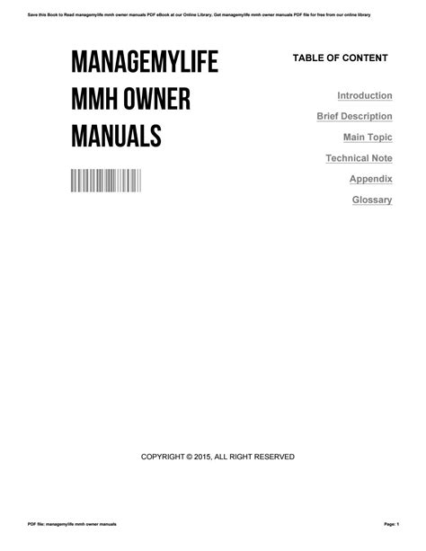managemylife-mmh-owner-manuals Ebook Ebook PDF