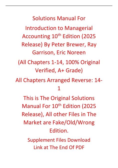 managerial accounting 10th edition solutions Reader