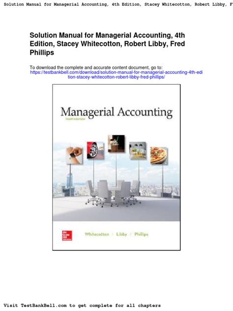 managerial accounting 4th edition solutions manual PDF