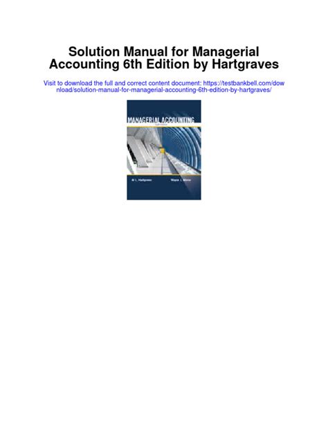 managerial accounting 6th edition problem solution manual Doc