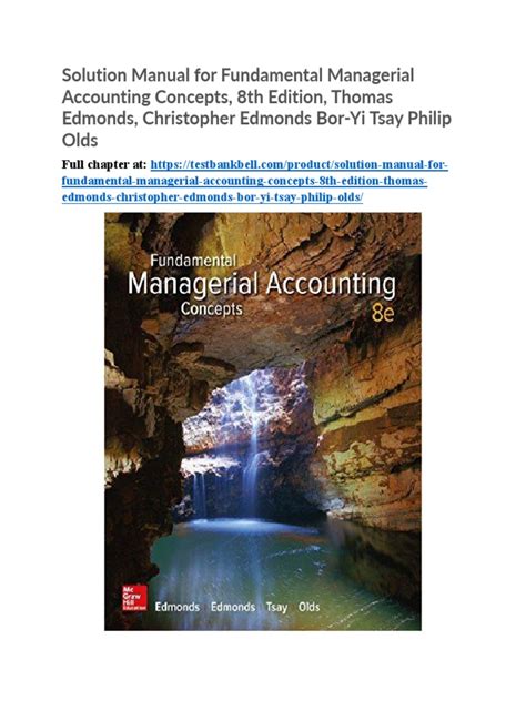 managerial accounting 8th solutions manual PDF