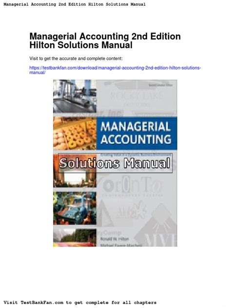 managerial accounting hilton solutions manual Doc