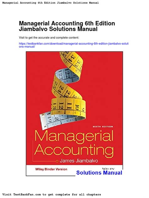 managerial accounting manual jiambalvo Kindle Editon