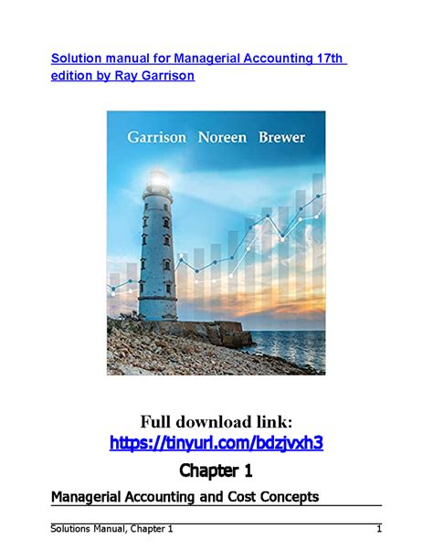 managerial accounting solutions manual garrison Kindle Editon