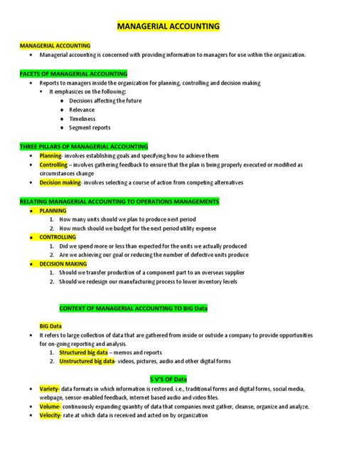 managerial accounting study guide free PDF