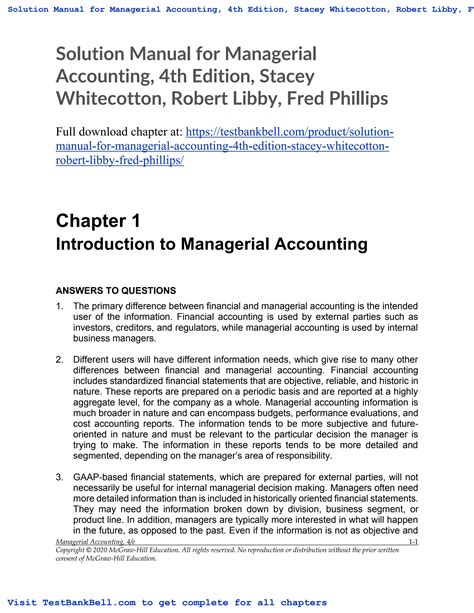 managerial accounting whitecotton solution manual Doc