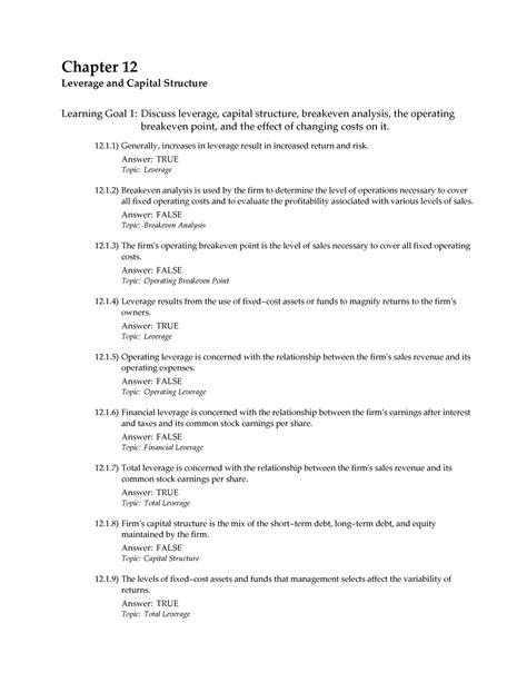 managerial finance chapter 12 solutions Epub