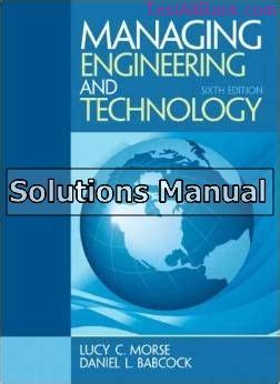 managing engineering and technology solution manual PDF