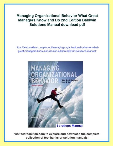 managing organizational behavior second edition baldwin Reader