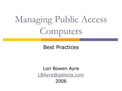 managing public access computers Doc