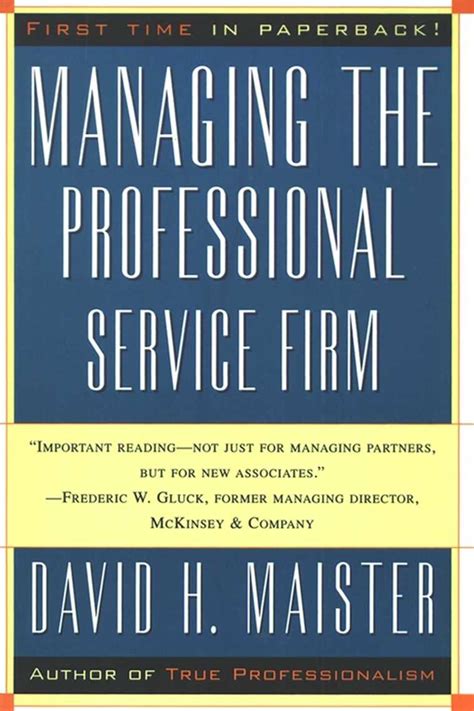managing the professional service firm PDF