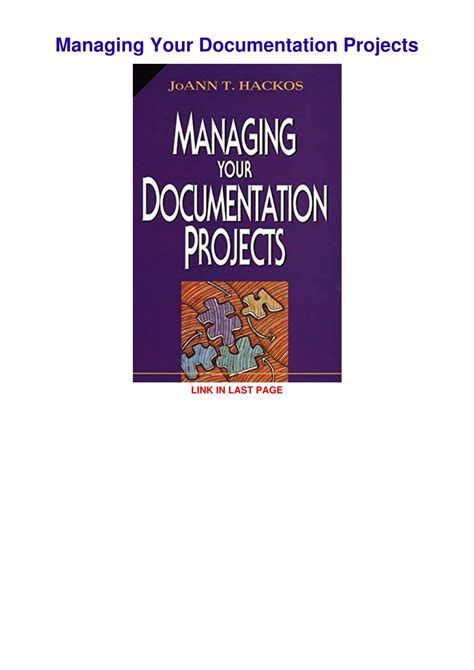 managing your documentation projects Reader