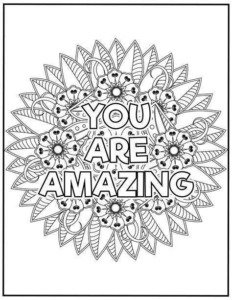 mandala affirmations wellness coloring adults Reader