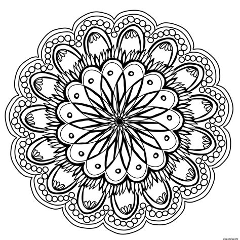 mandalas fleurs stickers relief colorier PDF