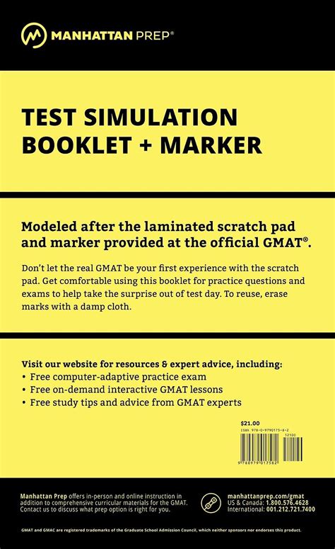 manhattan gmat test simulation booklet w or marker Kindle Editon
