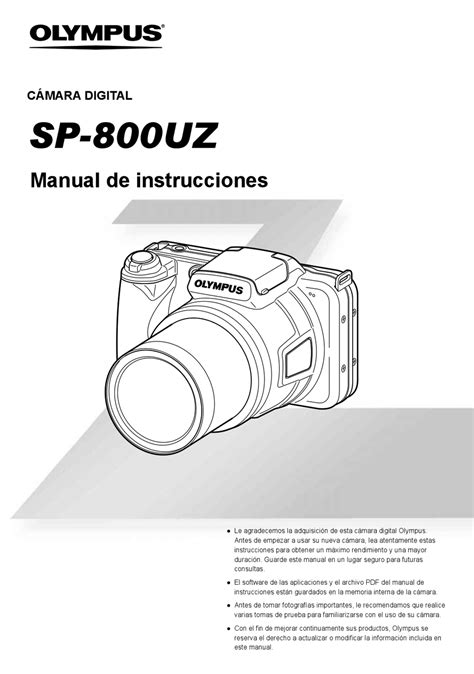 manual camara olympus sp 800uz PDF