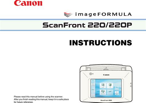 manual canon scanfront 220p scanner PDF