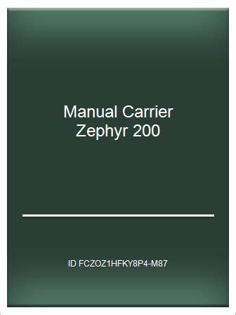 manual carrier zephyr 200 PDF