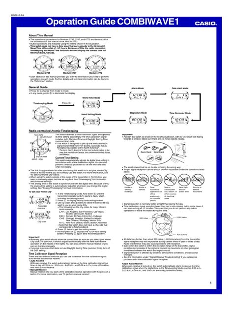 manual casio wave ceptor PDF