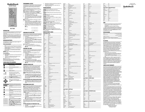 manual control universal radioshack 15 302 Doc