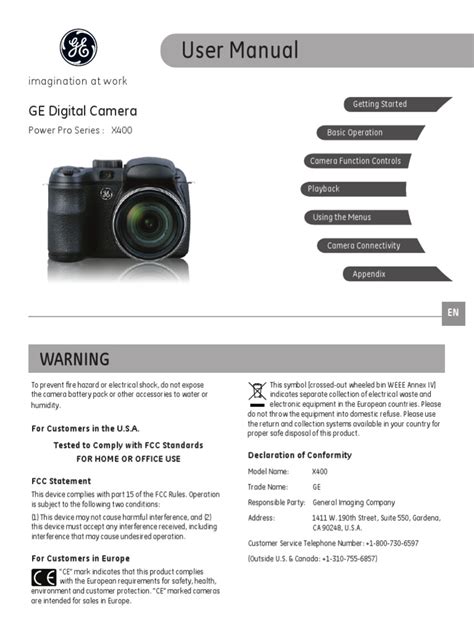 manual da camera ge x400 Epub