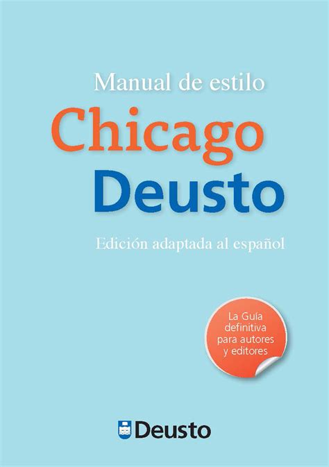 manual de estilo chicago deusto edicion adaptada al espanol letras PDF