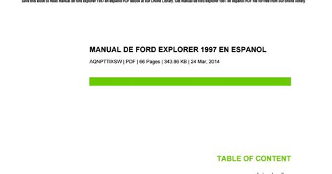 manual de ford explorer 1997 en espanol Doc