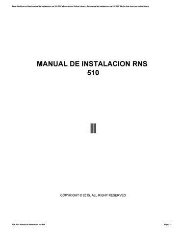 manual de instalacion rns 510 PDF