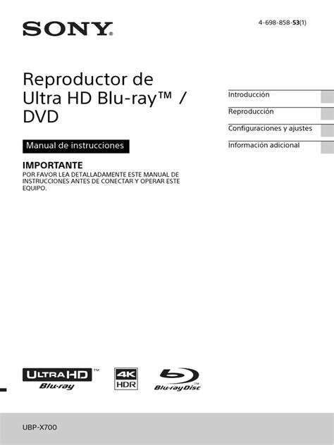 manual de instrucciones blu ray sony Doc