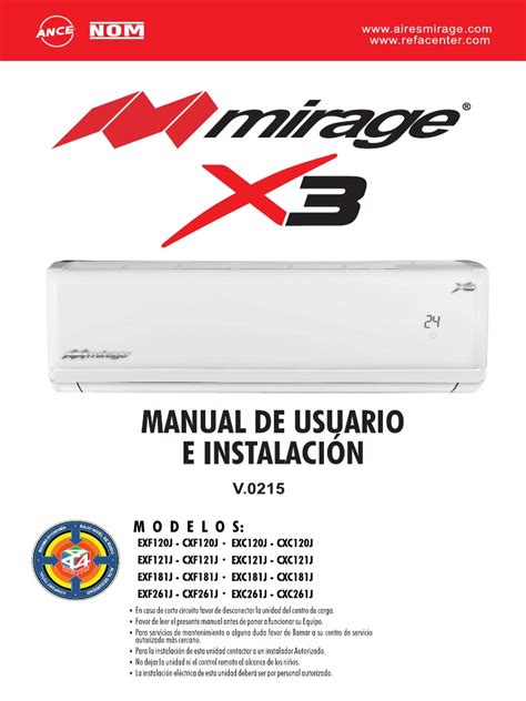 manual de mini split mirage PDF