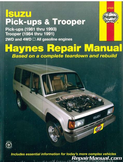 manual de reparacion para el isuzu pick ups y trooper en ingles PDF