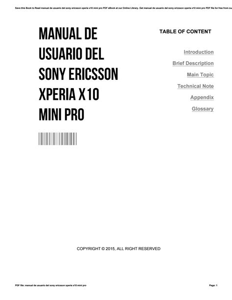 manual de usuario para xperia x10 mini PDF