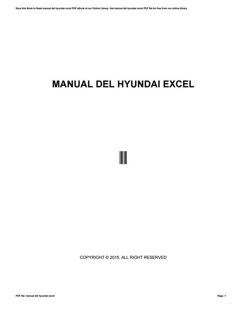 manual del hyundai excel Epub