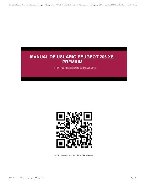 manual del usuario peugeot 206 xs premium PDF