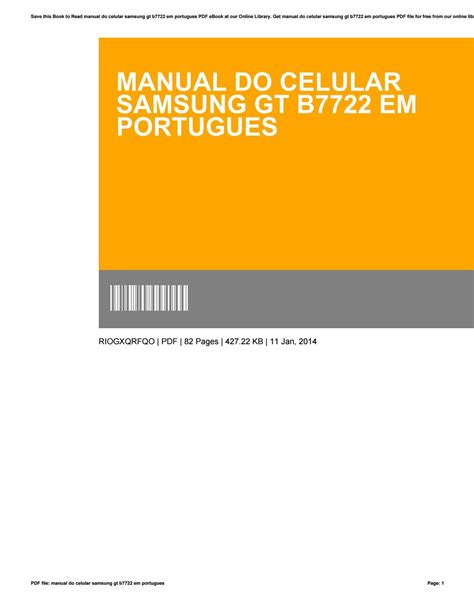 manual do celular samsung gt b7722 em portugues Epub