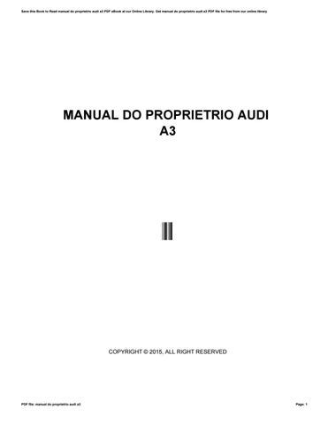 manual do proprietrio audi a3 PDF
