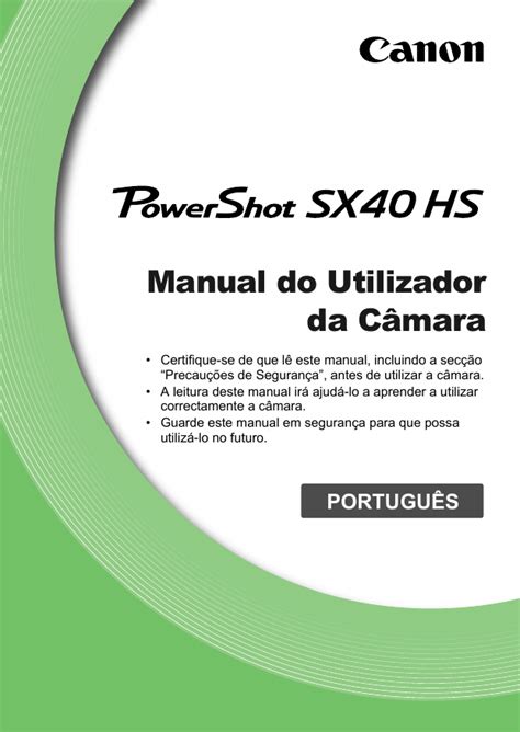 manual em portugues canon sx40hs Epub