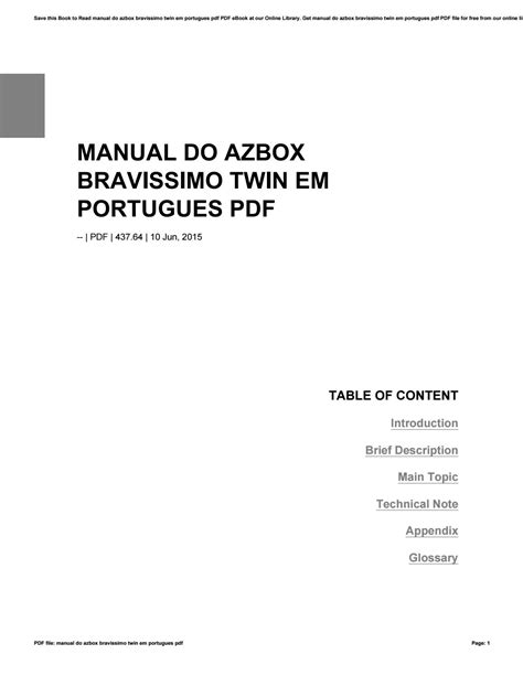 manual em portugues do azbox bravissimo twin PDF