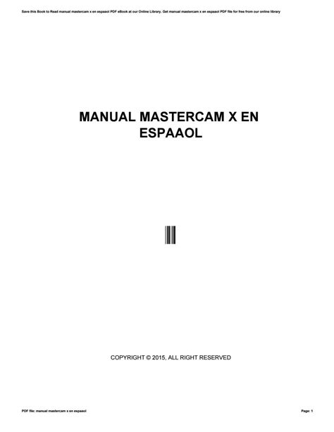 manual en espaaol mastercam x Epub