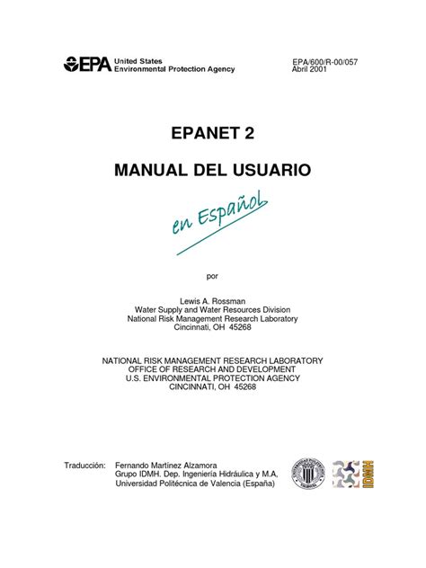 manual epanet espanol pdf Kindle Editon