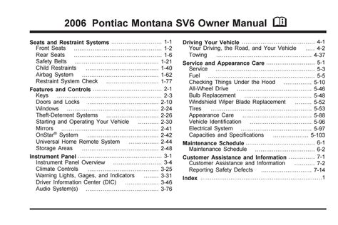 manual for 2006 pontiac montana Epub