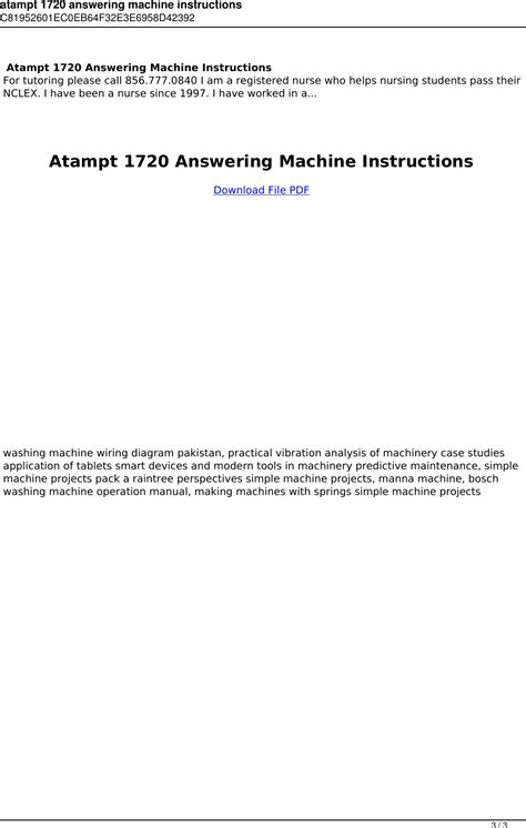 manual for atampt answering machine PDF