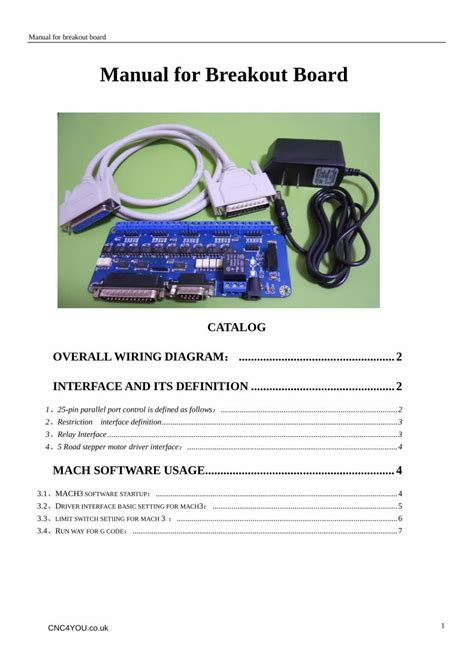 manual for breakout board cnc4you Kindle Editon