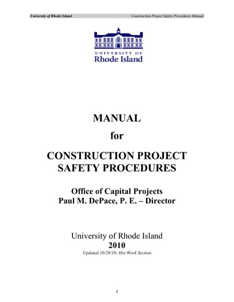 manual for construction project safety procedures Doc