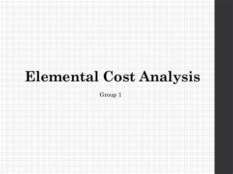 manual for elemental cost analysis PDF